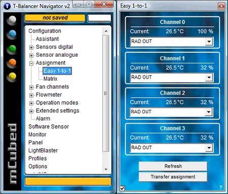 Navigator - привязка датчиков к каналам вентиляторов