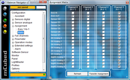 Navigator - привязка сразу нескольких датчиков к каналам вентиляторов