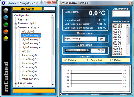 Navigator - настройки аналоговых датчиков