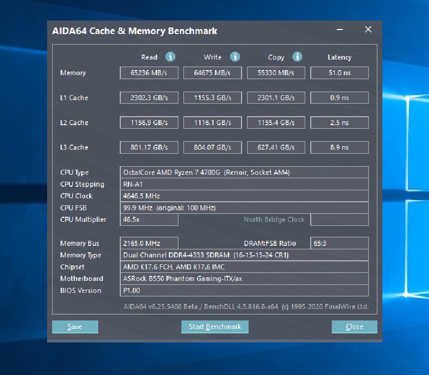 Скорость памяти Ryzen 7 4700G